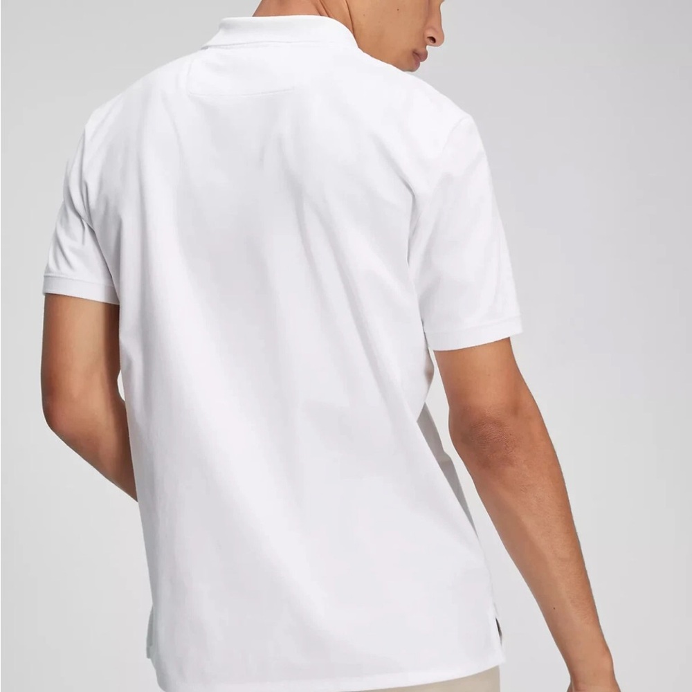 Calvin Klein Classic Smooth Cotton White Polo Shirt - Picture 2 of 7